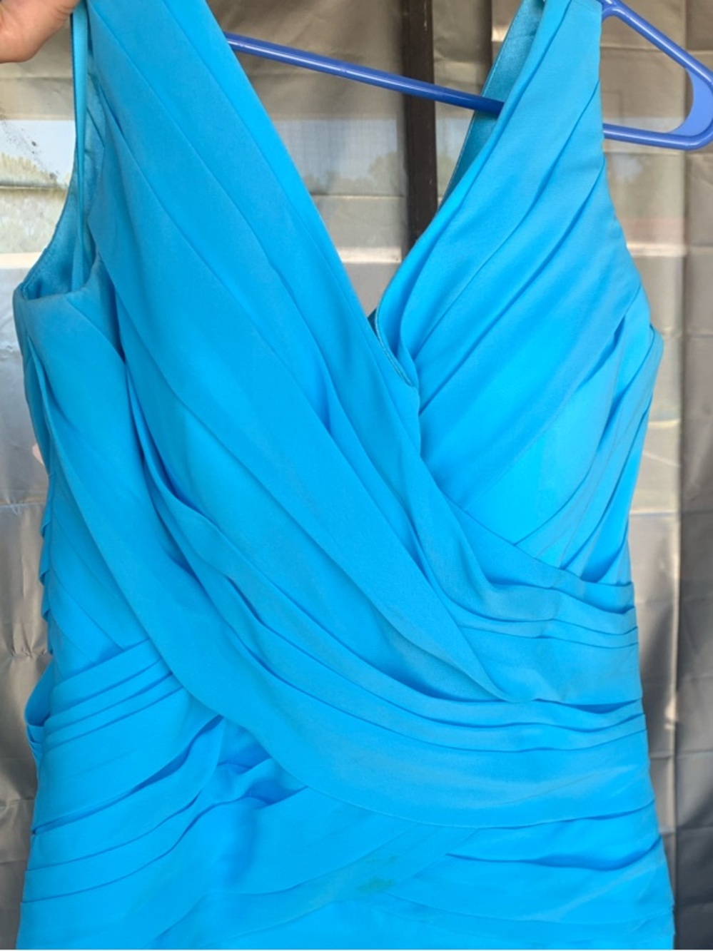 Vivid Blue Sleeveless V-Neck Women’s Dress